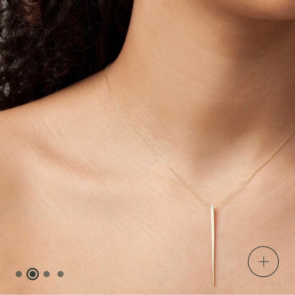 Aurate obelisk necklace 14k gold